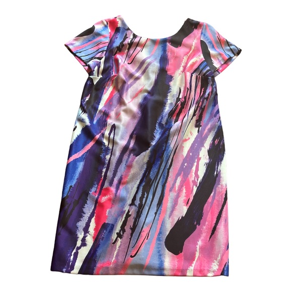 DR Collection Donna Rocco Ladies Black~Pink~Blue Knit Sheath Dress - Picture 1 of 3